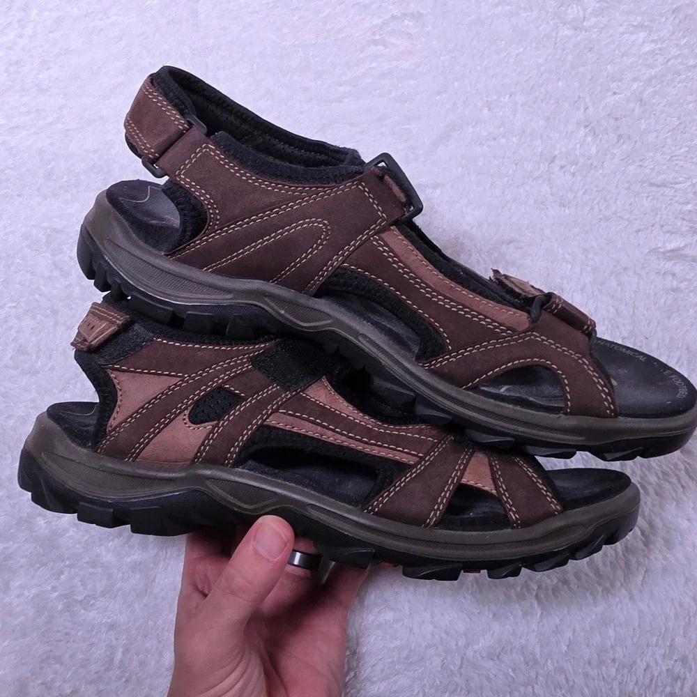 ECCO Yucatan Mens 46 Brown Hiking Sport Sandals Receptor Technology